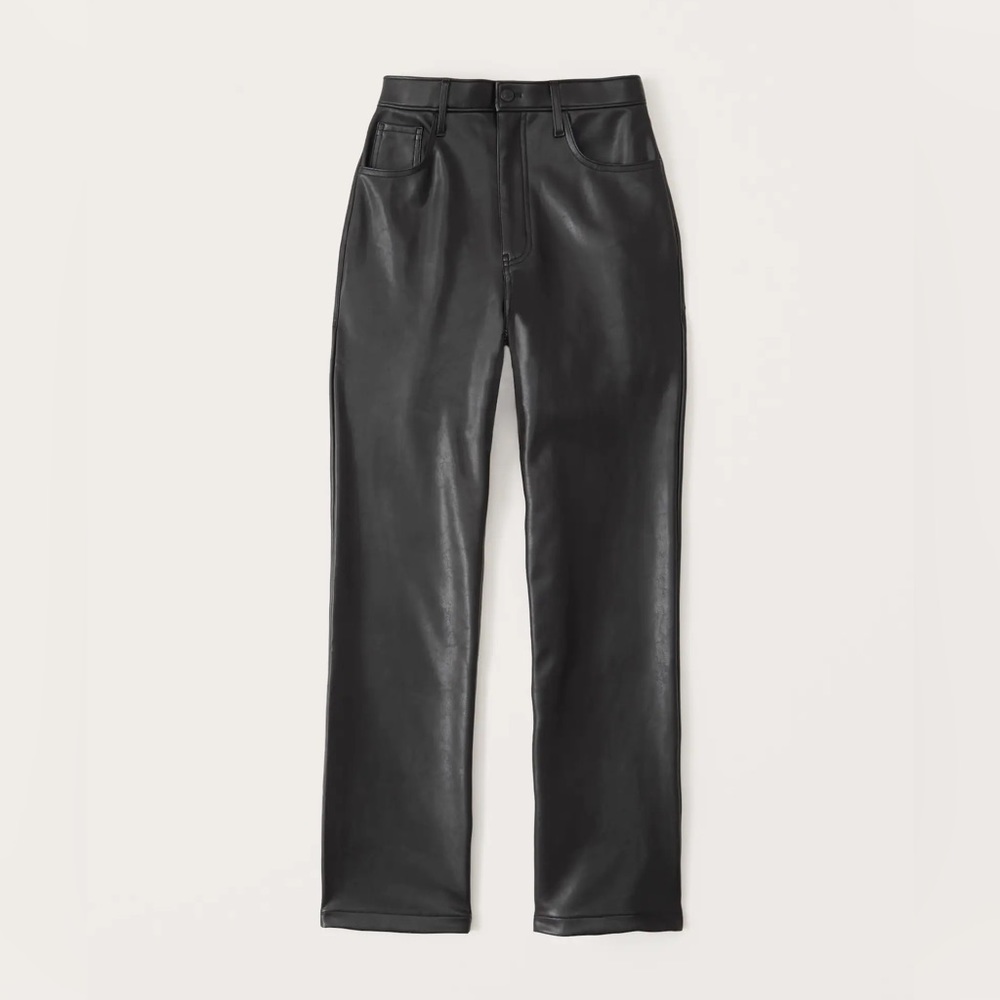 Abercrombie Curve Love Vegan Leather 90s Straight Pant